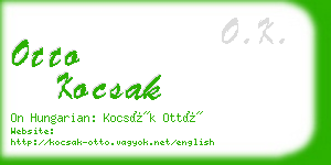 otto kocsak business card